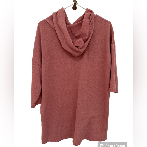 H&M Divided Pullover Hooded Longer Sweatshirt Pink Size Medium Unisex - Picture 2 of 4